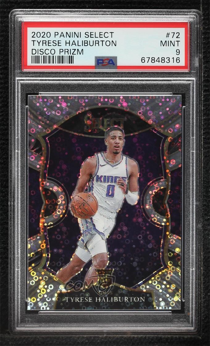 2020-21 Panini Select Concourse Disco Prizm Tyrese Haliburton #72 PSA 9 MINT hn8