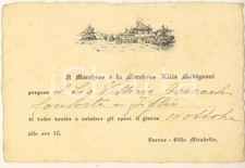 1910 ca VARESE Villa MIRABELLO - Invito marchesi LITTA MODIGLIANI per nozze