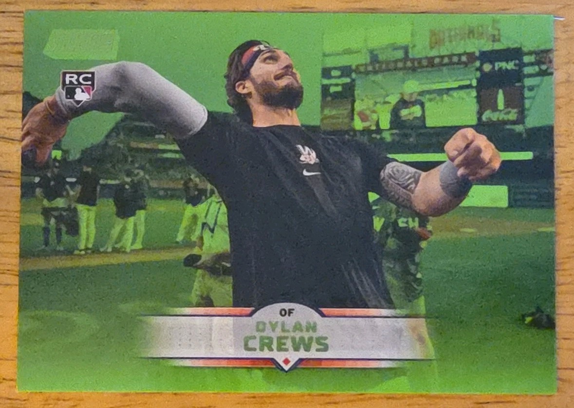 2025 Topps Stadium Club Dylan Crews #102 Lime Green Parallel Nationals RC