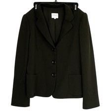 Vintage Armani Collezioni Blazer Womens 8 Black Made In Italy Minimalist Jacket