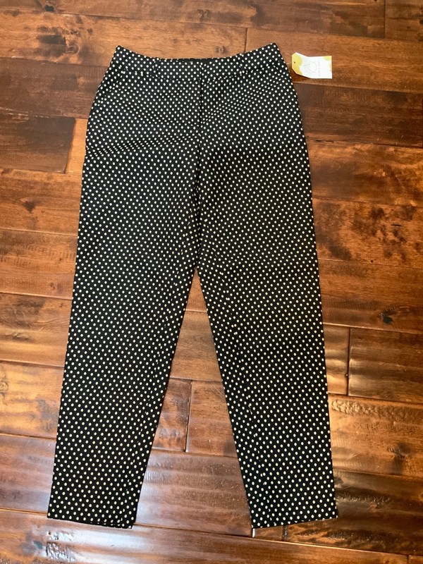 Kate Spade New York Black & Tan Polka Dots Cropped Pants, Size 0