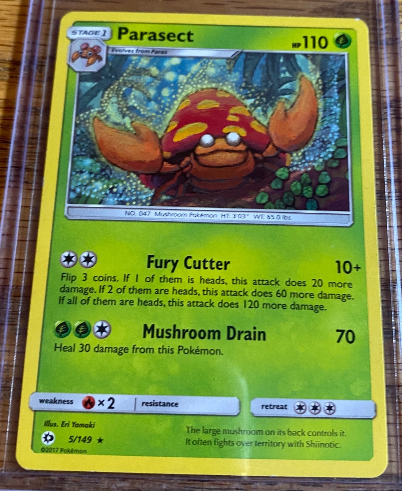 Parasect Rare - 5/149 - Sun & Moon Base Pokemon 2017