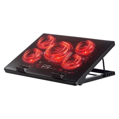 Laptop Cooling Pad with 5 Quiet Fans, Adjustable Stand for 12''-17'' Gaming Lap...