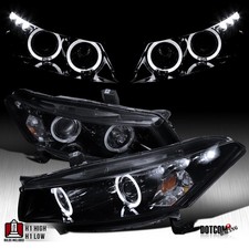 Fit 2008-2012 Honda Accord 2dr Coupe Black Smoke Led Halo Projector Headlights