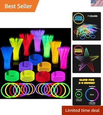 200 Pcs 8" Glow sticks Bulk Party Pack, Neon Glow in the Dark Party Supplies,...
