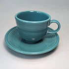 Vintage Fiesta Turquoise Cup & Saucer Set 1997 Homer Laughlin USA Retired