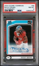 2024 Clearly Donruss Bucky Irving Rated Rookie Auto PSA 8 Buccaneers RC Auto