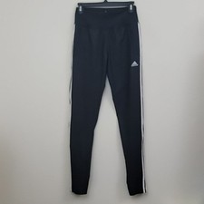 Adidas Climalite Black w/ White Stripes Athletic Pants XS