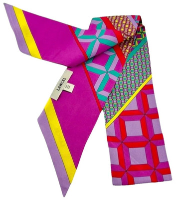 Authentic LANCEL Skinny Silk Scarf New Never Used Made in Italy