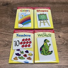 Preschool Flash Cards 4 Sets Coloring Shapes Numbers Words Vintage 2001 NEW