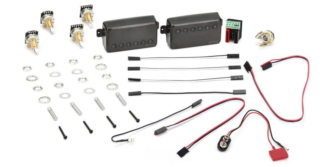 EMG James Hetfield JH Pickup Set~Brushed Black Chrome~W/Wiring Kit~Active~New