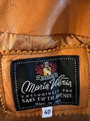 Lederjacke Herren Gr. 40 Made for Saks Fifth Avenue In Italy Butterscotch - Bild 8 von 18