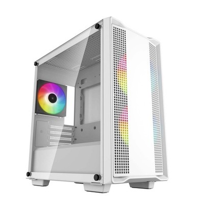 DeepCool CC360 ARGB WH, weiß, Mini Tower Gehäuse mit Hartglasfenster, 3x 1