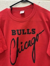 Vintage 80s Chicago Bulls RARE T-Shirt Single Stitch NBA THIN RARE