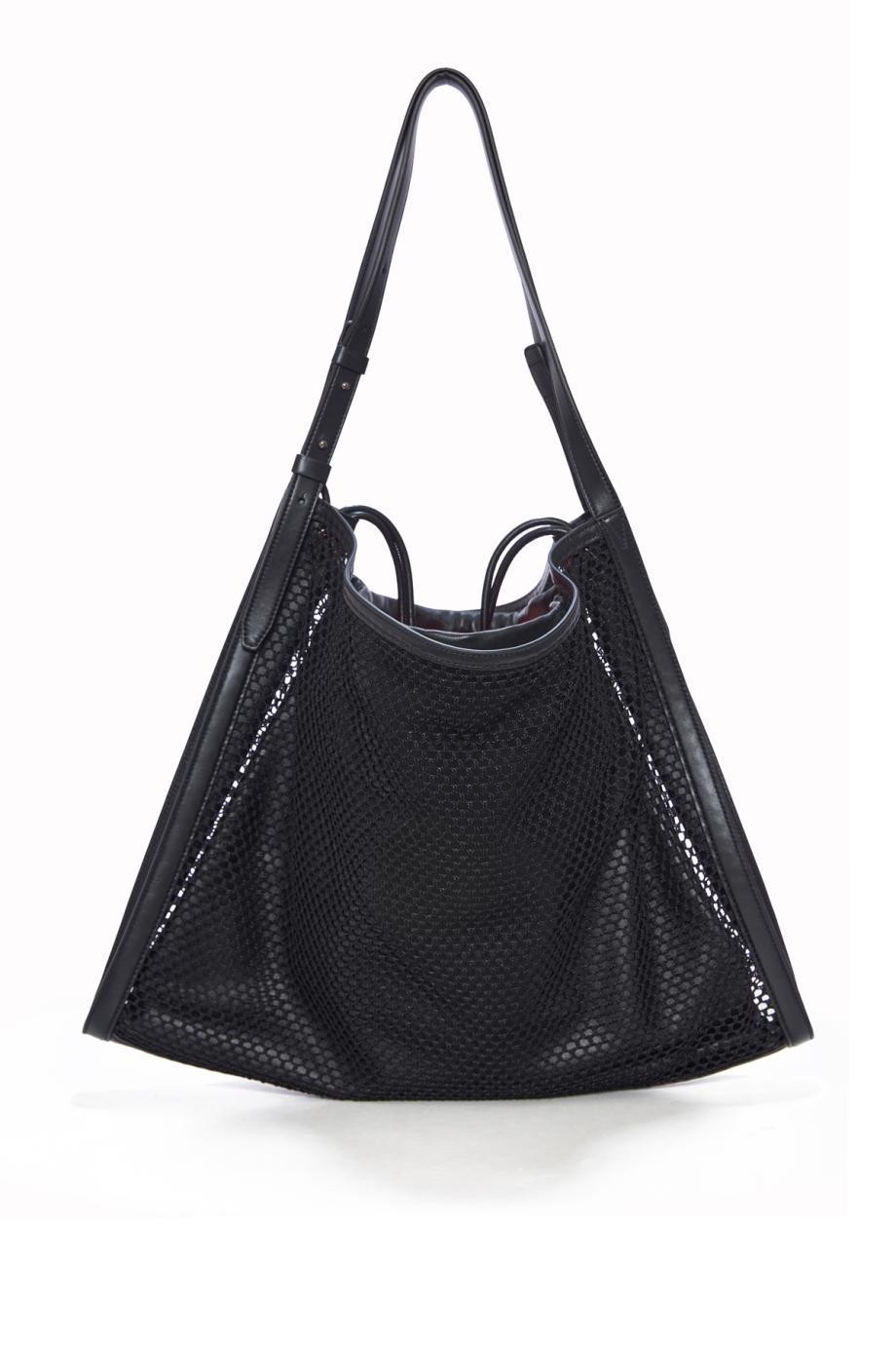 Christian Louboutin BAGGY CL Logo Mesh and Leather Drawstring Tote Bag $2290 image 4