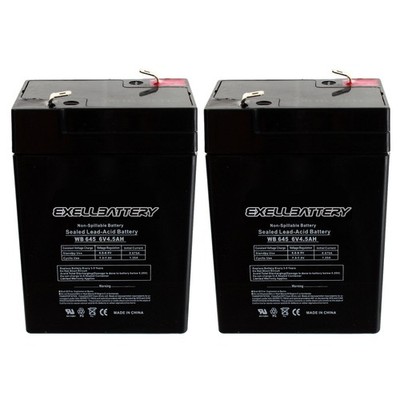 Exell 2 Pack - 6V 4.5Ah PS-640, PS640F1, UB645 Replacement SLA Battery NEW