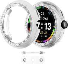 2 Pack Case for Google Pixel Watch 4 41mm Bling Crystal Diamonds Edge Protector