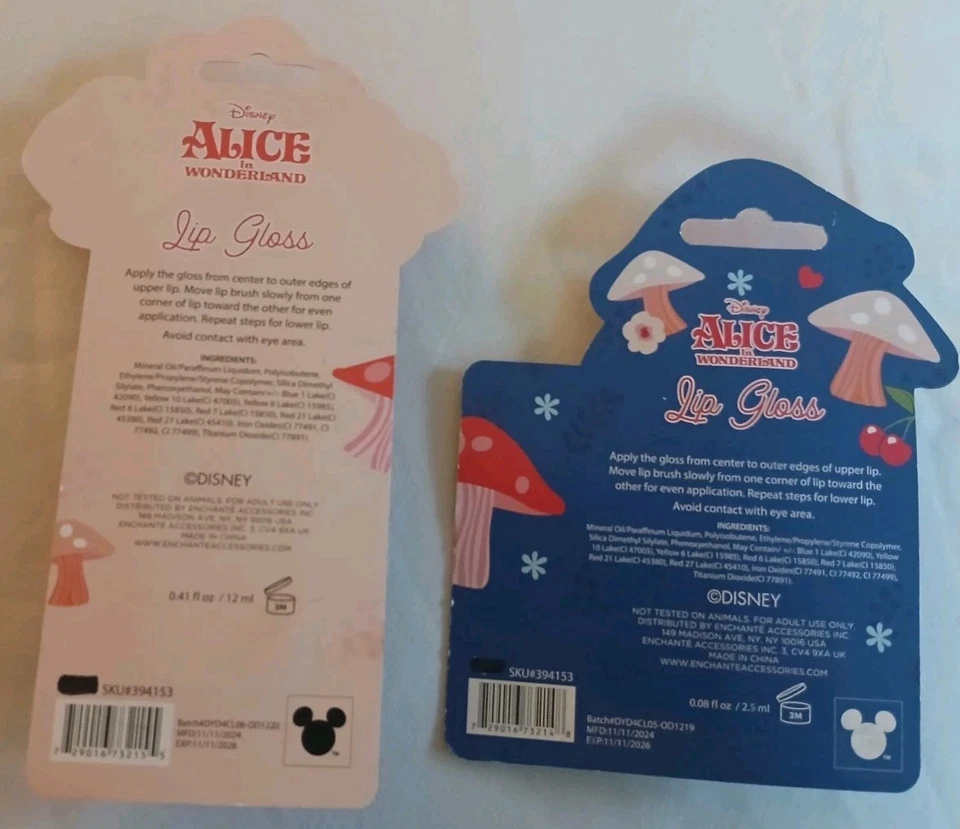 爱丽丝梦游仙境唇彩两件套 • 迪士尼化妆套装 • 全新未拆封 — 第 2/4 张图片