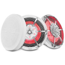 2x DS18 10" 2-Way Marine Speakers with LEDs - 200w Rms 4-ohm NXL-10M/WH Coaxials
