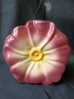 VINTAGE McCOY FLOWER WALL POCKET Planter Vase PINK AND YELLOW 5" Glazed Pottery