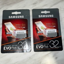  2 Samsung MicroSD EVO Plus 32GB Class 10 Micro SDHC Memory Card