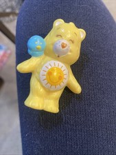 Vintage 1983 Care Bear ToySunshine Funshine Bear With Bird PVC Figure Miniature
