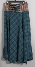 New-Woman  s Scarlett Darkness Renaissance Style Long Maxi Checkered Skirt.sz XL