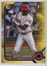 2022 Bowman Prospects Yellow Border 11/75 Justice Thompson #BP-59 9hx