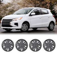 Tapacubos 4 piezas cubiertas de rueda negras 14" para Mitsubishi Mirage 2014 2015 2016-2025