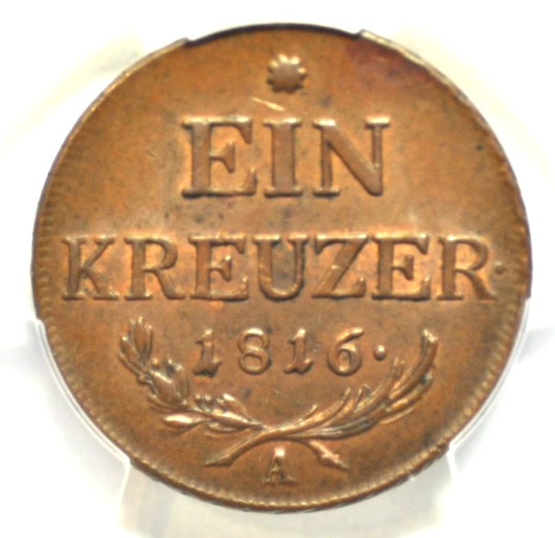 mw24732 Austria  Kreuzer 1816-A  Franz II  PCGS MS62 BN  KM#2113 - Image 4 of 4
