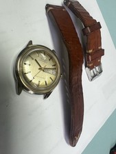 TIMEX AUTOMATIC CHROME TONE 37MM MEN'S WRISTWATCH ORIGINAL DATE 37869 10979 run