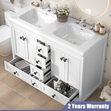 Modern Bathroom Vanity Double Sink Wooden Bathroom Storage Cabinet Drawers