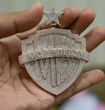 14K Two Tone Gold Plated 4Ct Moissanite Custom Men's Charm Star Letter Pendant