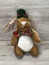Toys R Us 1985 Commonwealth Rabbit Plush 9in Paisley Bow Vintage Stuffed Animal