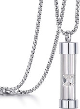 Urn Necklace for Ashes Timeless Hourglass Memorial Pendant Keepsake Cre
