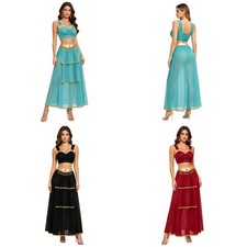 Women India Dance Costume Clubwear Belly Competition Maxi Skirt Carnival Adult