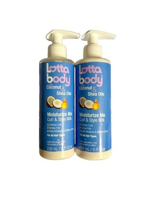 2x Lotta Body Coconut & Shea Oil Moist Me Curl/style Milk 8 Oz- Hair Care