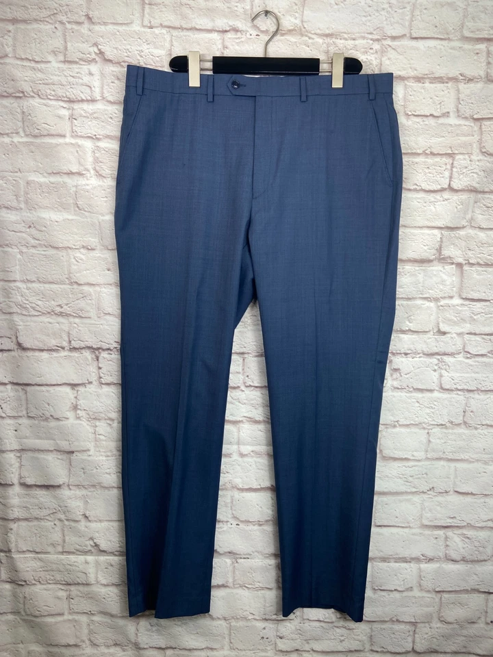Pantalones/pantalones de vestir de negocios deportivos elásticos de lana azul para hombre MICHAEL KORS 40x32 Foto 3 de 4