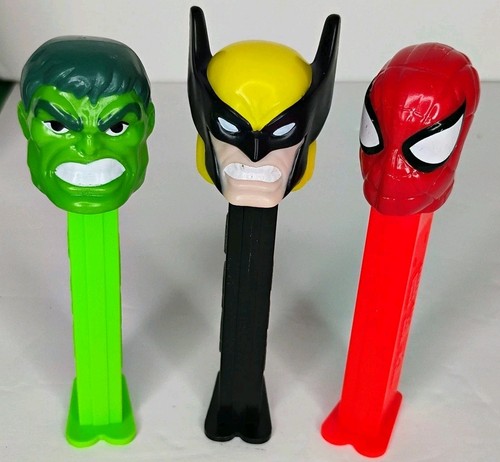 Vintage Marvel Pez Spender Menge 3 nicht mehr produziert Wolverine Spiderman Hulk Box Versand