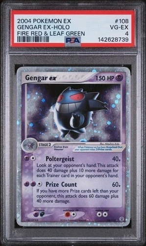 2004 POKEMON EX FIRE RED & LEAF GREEN #108 GENGAR EX-HOLO PSA 4