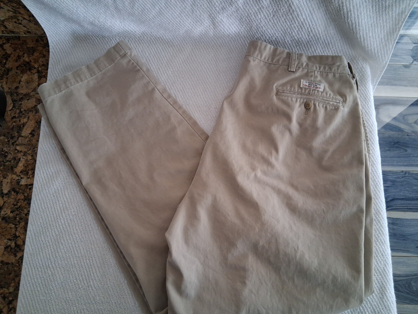 Polo Ralph Lauren Vintage Cotton Chino Andrew Pants Pleated Mens Size 40x34