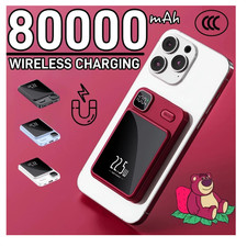 80000mAh Power Bank Wireless Fast Charging Built-in Cables PD22.5W Portable
