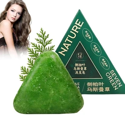 Nature Triangle Shampoo Bar,Nature Green Soap Shampoo,Usman Grass Shampoo Bar