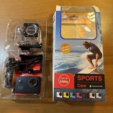 New Sports Cam 1080P Full HD 2.0 Inch Screen Waterproof 30M Action Camera Black