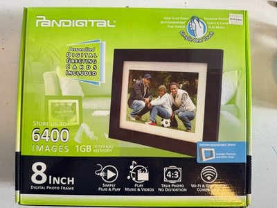 Pandigital 8'' LCD Photo Frame Stores 6400 Images Simple Operation No PC Required