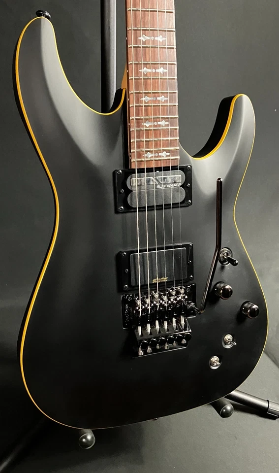 Schecter Demon-6 FR-S Electric Guitar Aged Black Satin w/ Sustainiac - Image 3 of 4