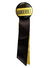 Vanderbilt University 1.25" Celluloid Pinback Button with Ribbon 4.75"H