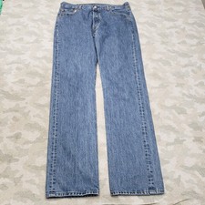 Levi's 501 Jeans Mens 36x36 Blue Denim Medium Wash Straight Leg Button Fly