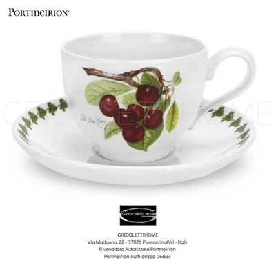 Portmeirion - Tasse À Thé Et Soucoupe Pomona Cerises - 200 Ml - Photo 1/2