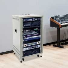 DJ Mixer Stand, Rolling Network Cabinet, DJ Mixer Stand Audio Rack with 4 Wheel